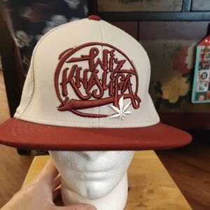 Wiz Khalifa Brand - Flex Fitted Hat Cap -Hip Hop Rap -OS - Maroon Grey Clean EUC